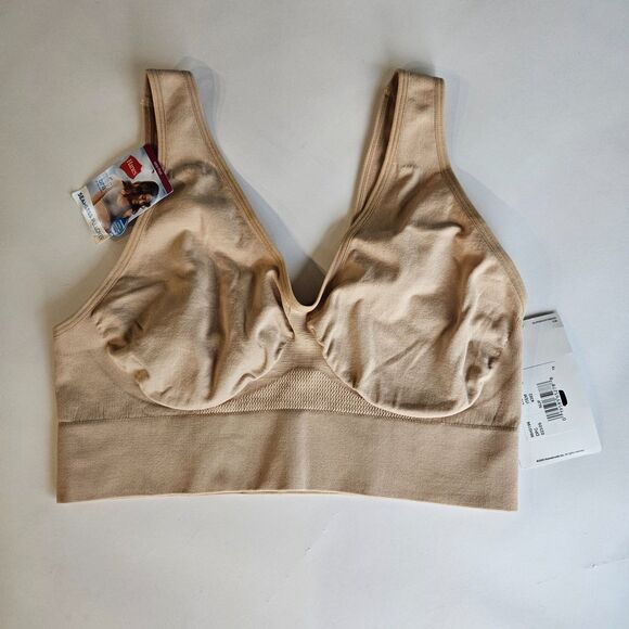 Bundle ME New Hanes L/G Pop Over T-Shirt Bra Beige - Picture 1 of 6